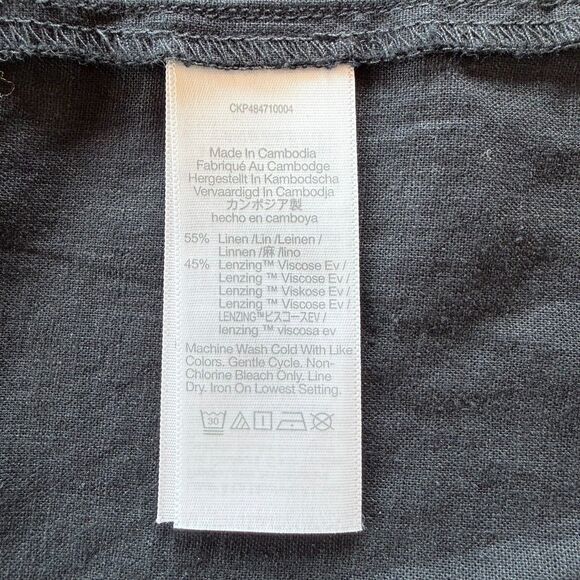 NWT Madewell Linen-Blend Cross-Back Sleeveless Top in True Black Size 0 - Picture 10 of 13